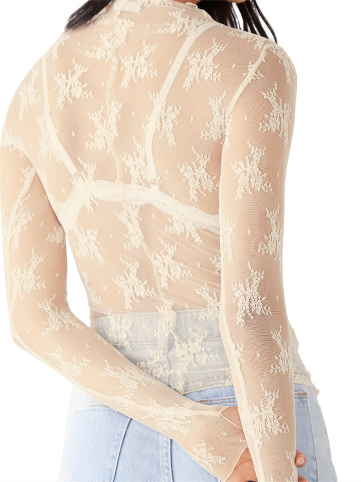 Olivia Bennet | Lace Transparent Top for Women