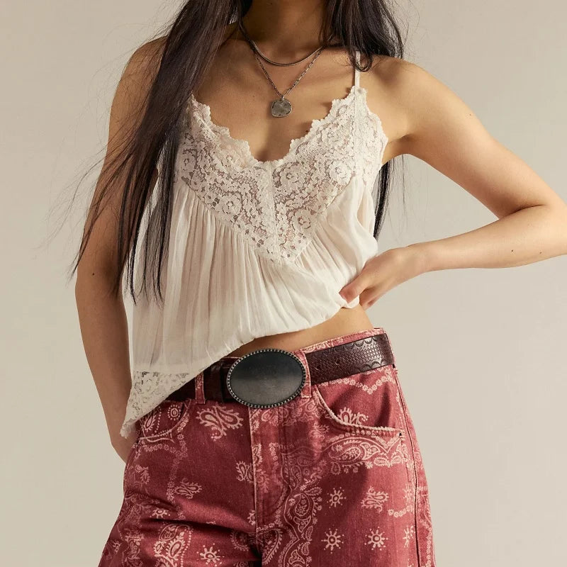 Olivia Bennet | Lace Cami for Women in White