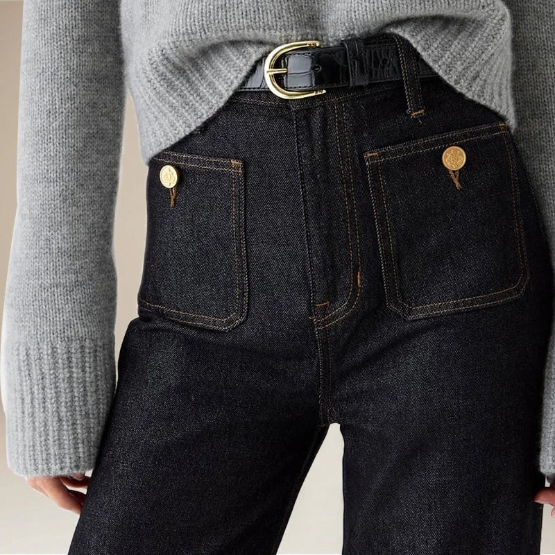Olivia Bennet | Classic Wide-Leg Jean for Women in Denim Blue