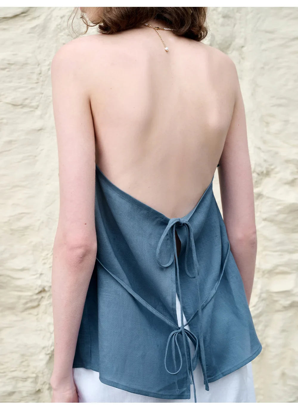 Olivia Bennet | Linen Halter Waistcoat Top