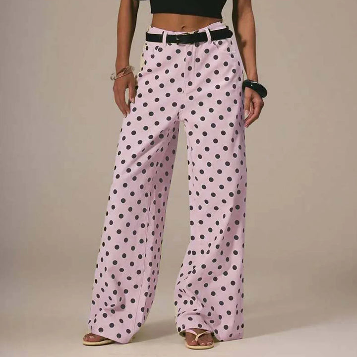 Olivia Bennet | Polka Dot Wide-Leg Trousers