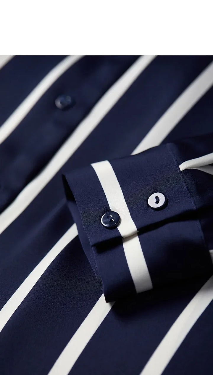 Olivia Bennet | Stripe Satin Blouse for Women