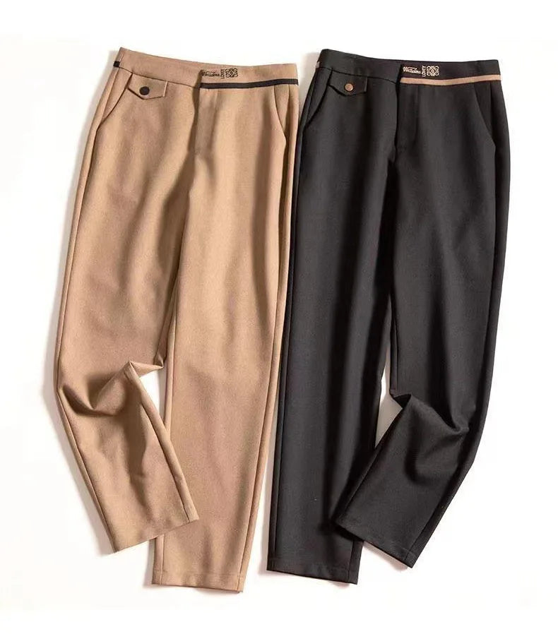 Olivia Bennet | Straight-Leg Trousers for Women in Black, Tailored Fit