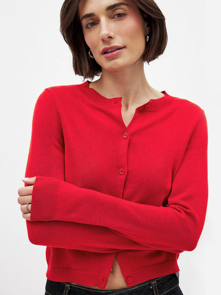 Olivia Bennet | Knit Button Cardigan for Women in Natural Color