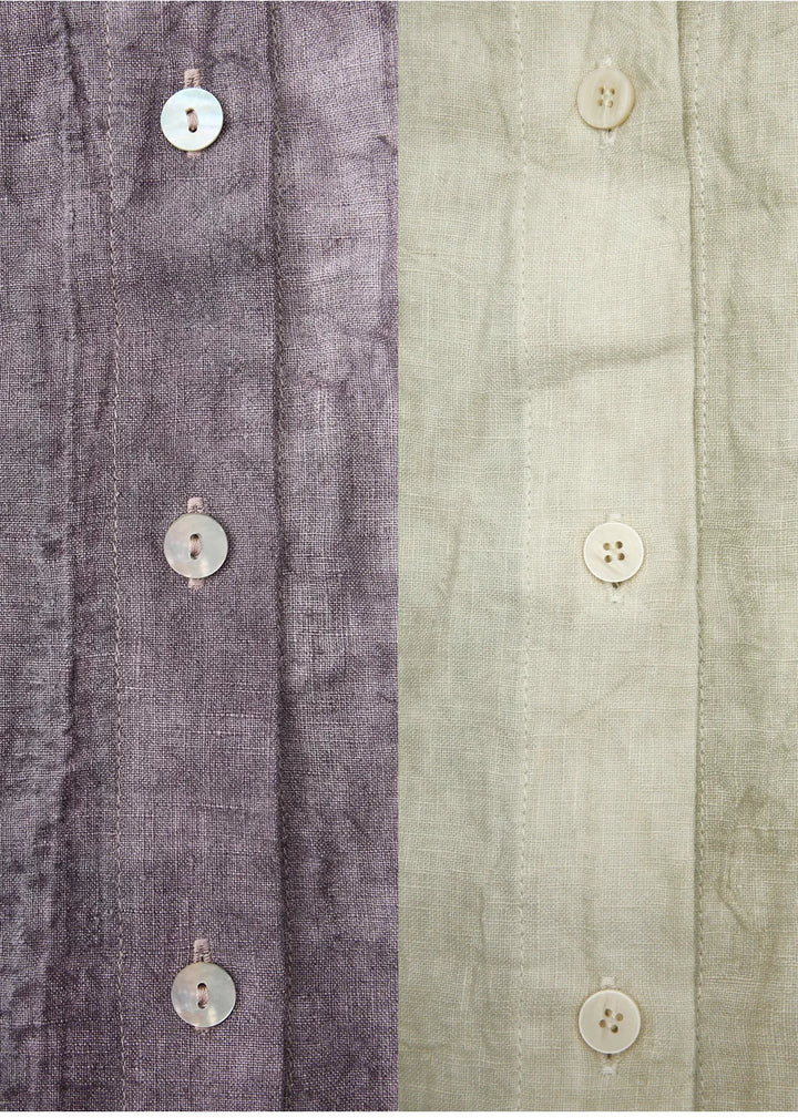 Olivia Bennet | Pleated Linen Button Shirt
