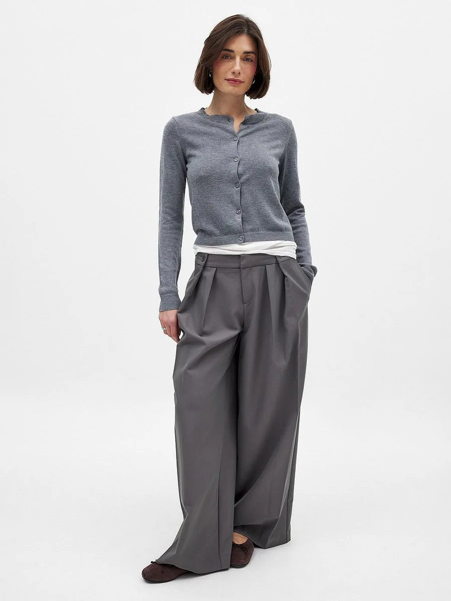 Olivia Bennet | Knit Button Cardigan for Women in Natural Color
