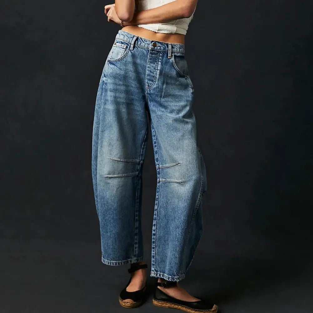 Olivia Bennet | Barrel-Leg Denim Jeans for Women