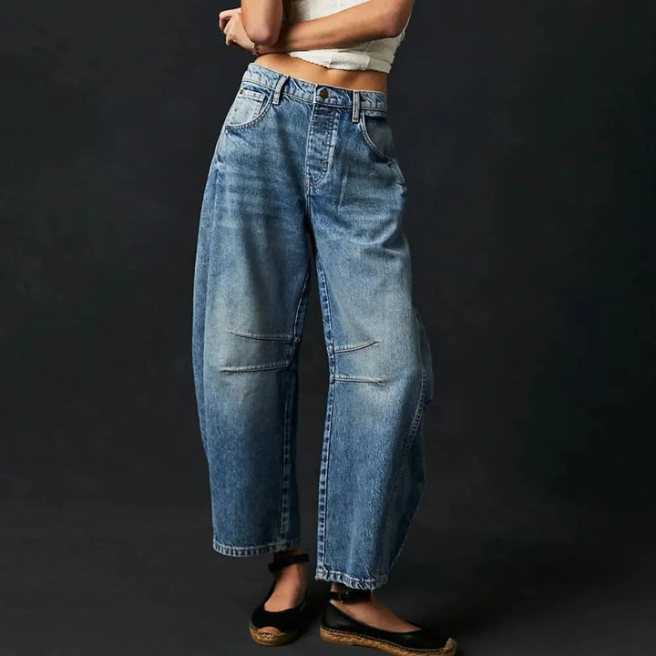 Olivia Bennet | Barrel-Leg Denim Jeans for Women