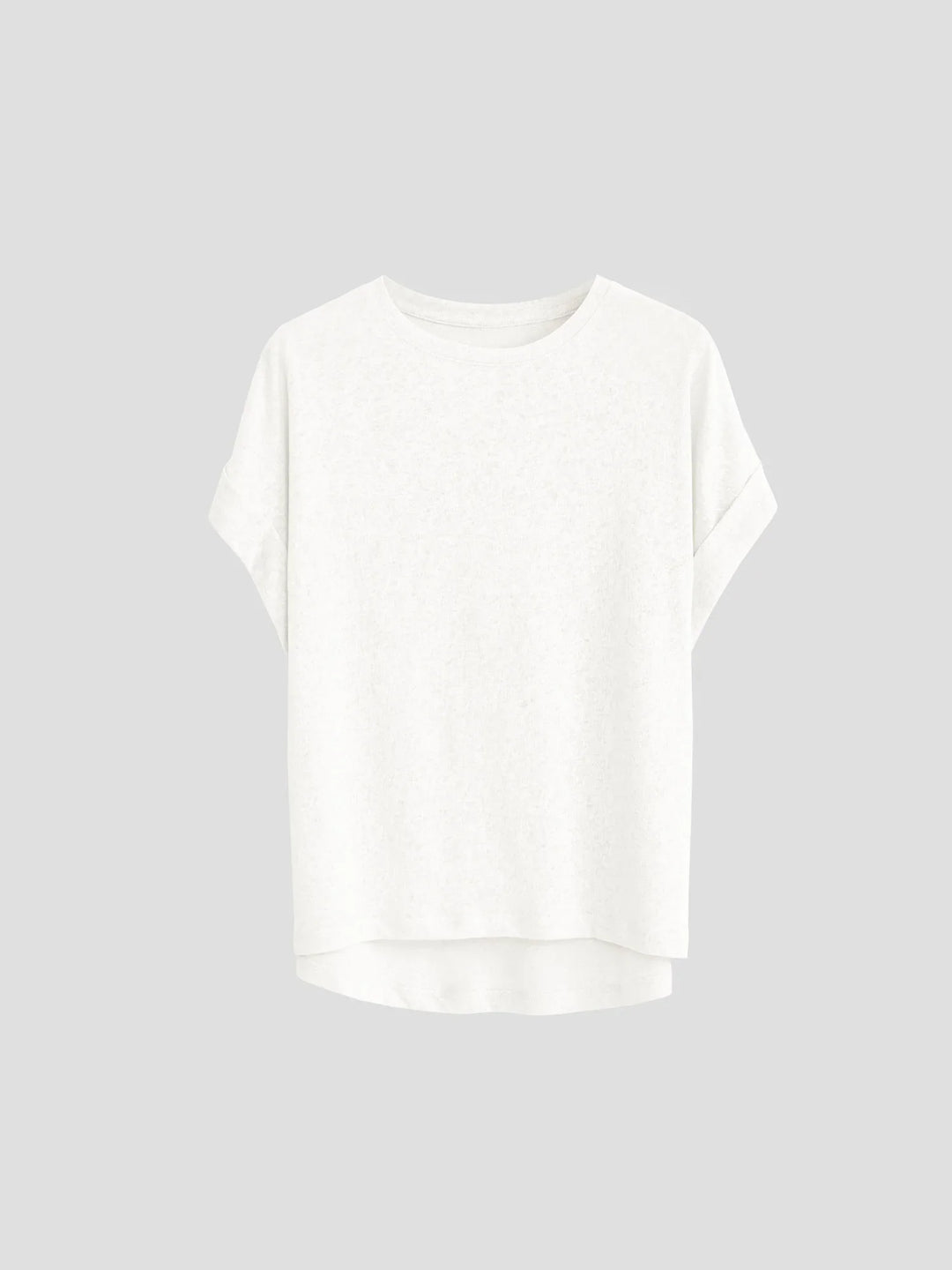 Olivia Bennet | Oversized Tee for Women in Soft Cotton with Rolled Cuff in White