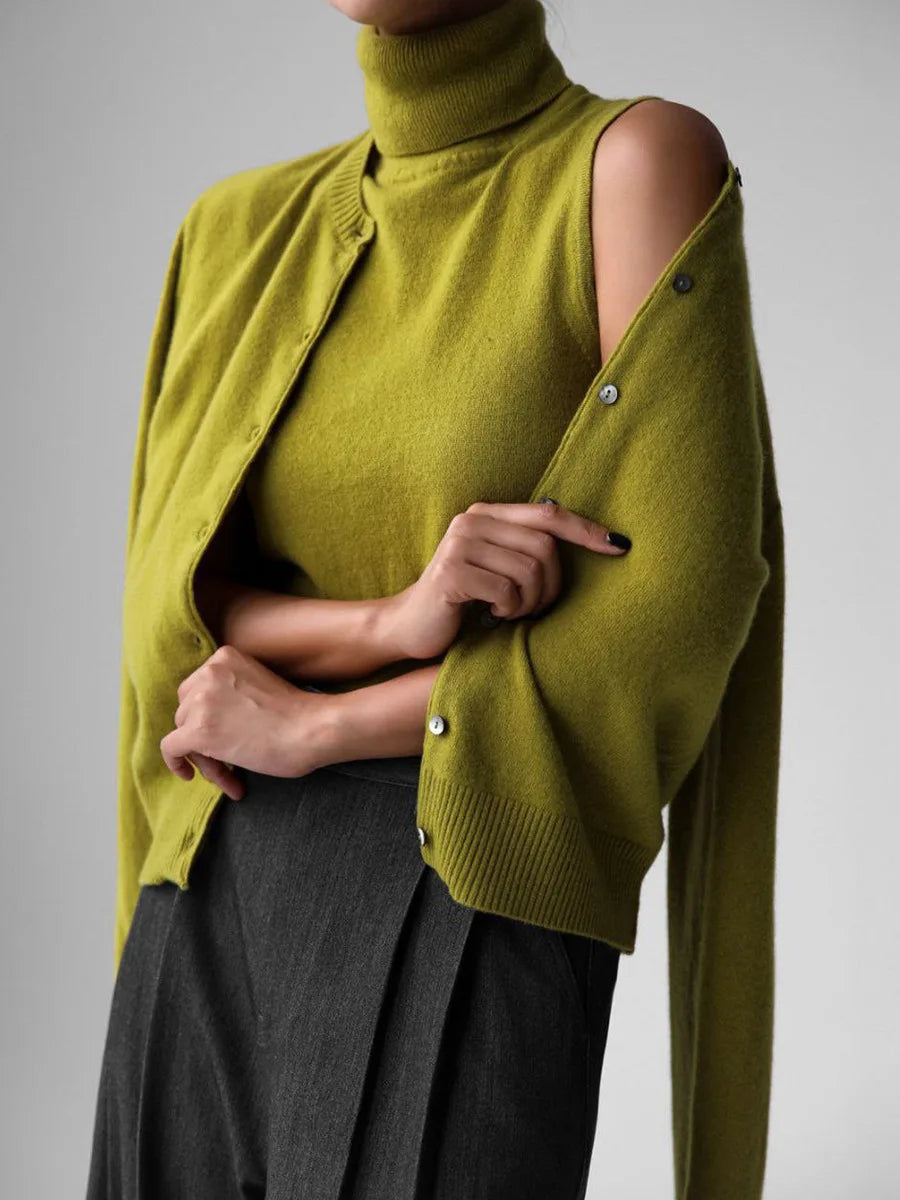 Olivia Bennet | High-Neck Vest for Women in Black