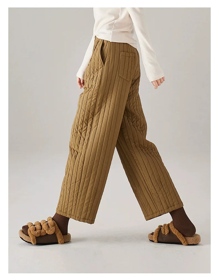 Olivia Bennet | Cotton Wide-Leg Pants for Women in Natural Color