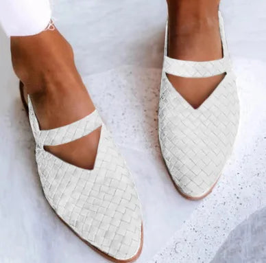 Olivia Bennet | Woven Leather Flats for Women