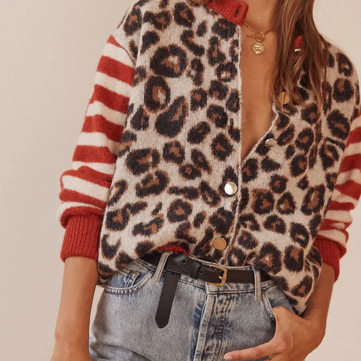 Olivia Bennet | Leopard Striped Top for Women