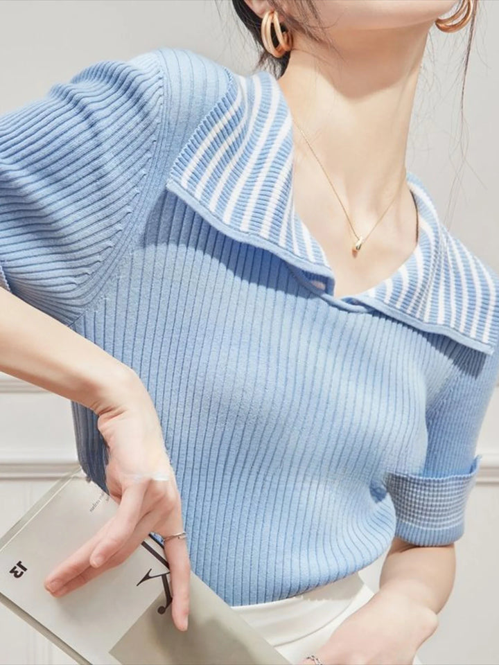 Olivia Bennet | Polo Tee for Women, Cotton, Regular Fit, White