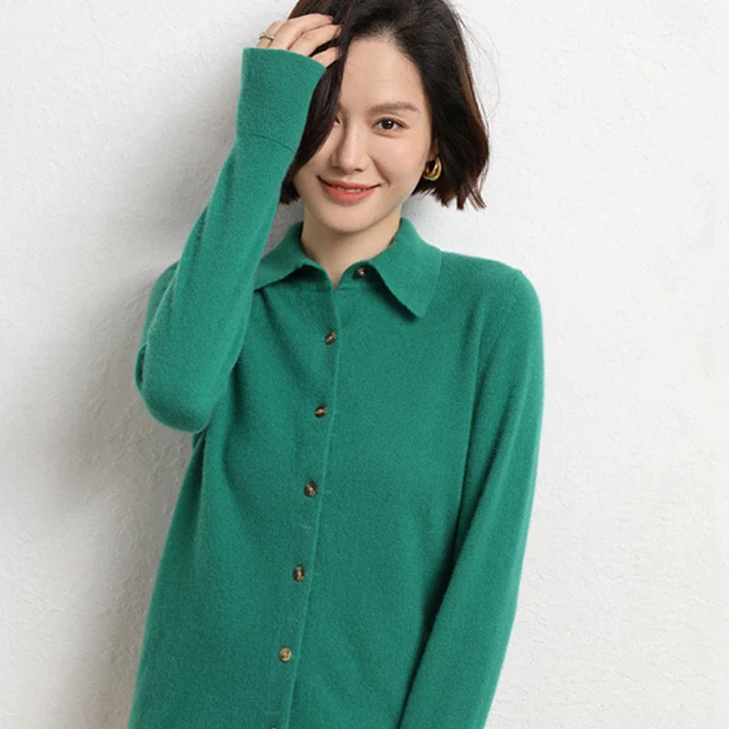 Olivia Bennet | Wool Polo for Women in Classic Fit, Navy