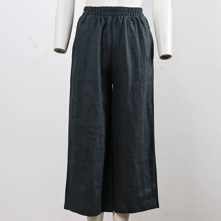 Olivia Bennet | Wide Leg Linen Pant for Women in Natural