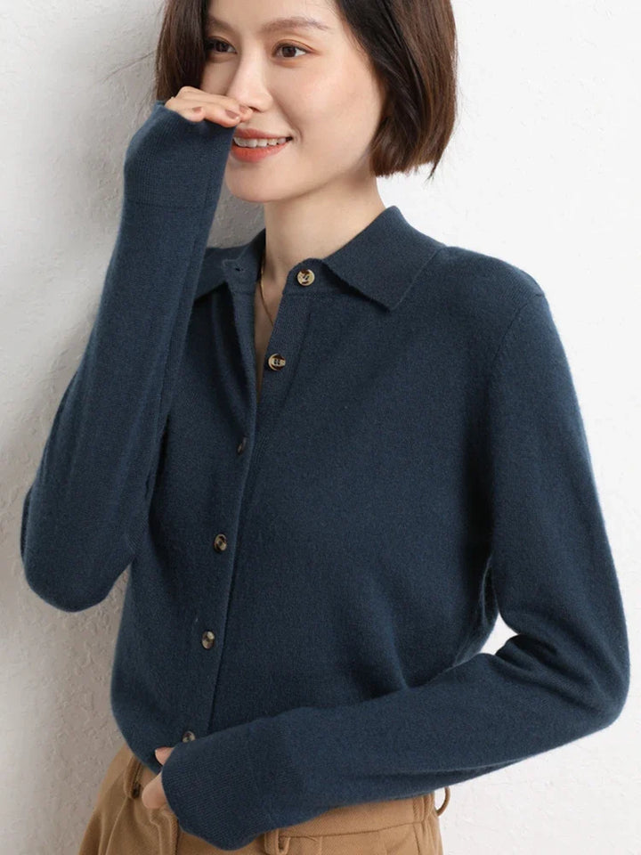 Olivia Bennet | Wool Polo for Women in Classic Fit, Navy