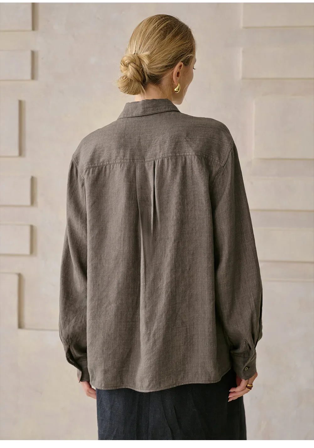 Olivia Bennet | Linen Shirt for Women, Relaxed Fit, White