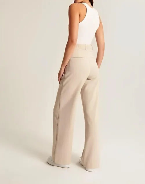 Olivia Bennet | Tailored Wide-Leg Trousers for Women in Black