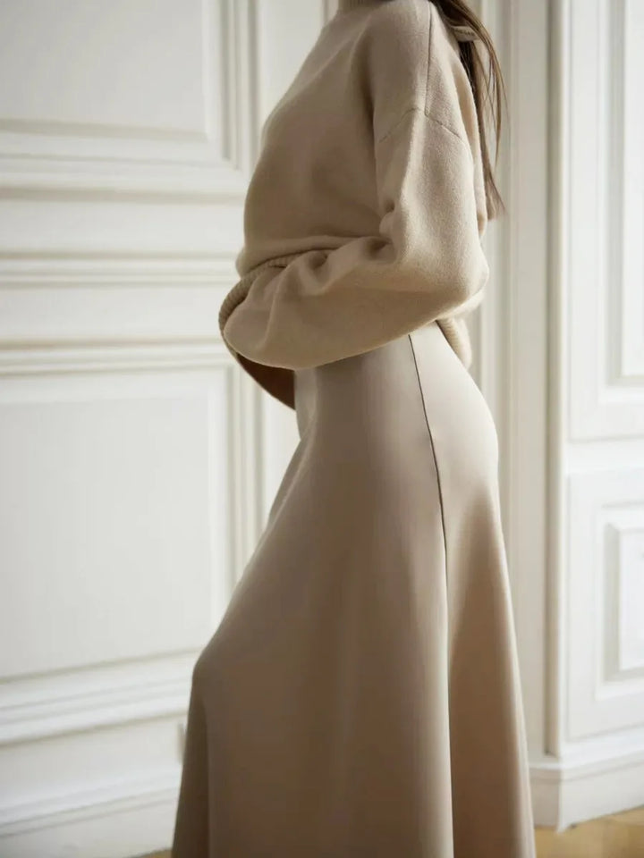 Olivia Bennet | Satin Fishtail Maxi Skirt for Women in Elegant Style