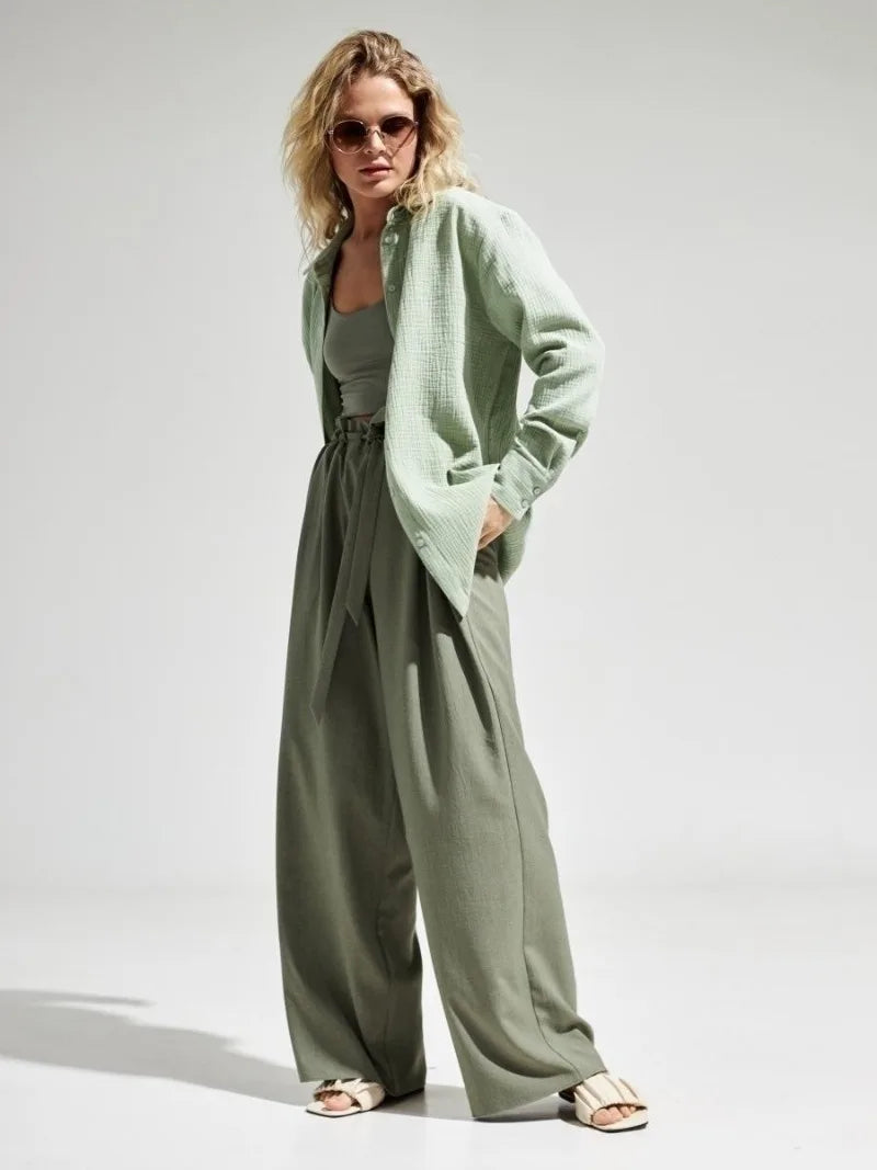 Olivia Bennet | Cotton Summer Shirt for Women in White