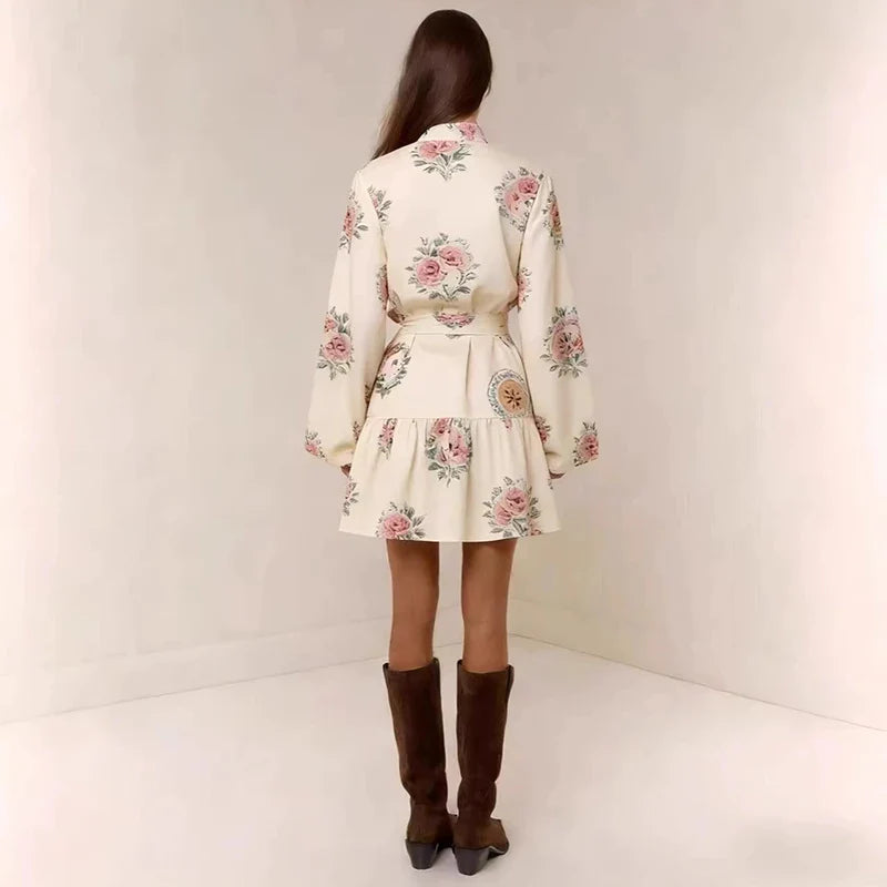Olivia Bennet | Floral Button-Down Mini Dress
