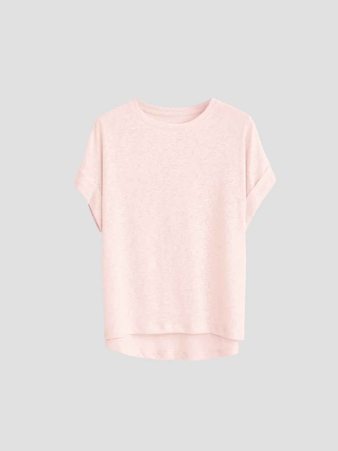 Olivia Bennet | Oversized Tee for Women in Soft Cotton with Rolled Cuff in White