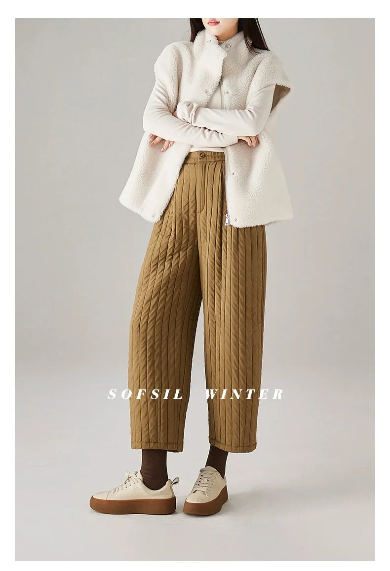 Olivia Bennet | Cotton Wide-Leg Pants for Women in Natural Color