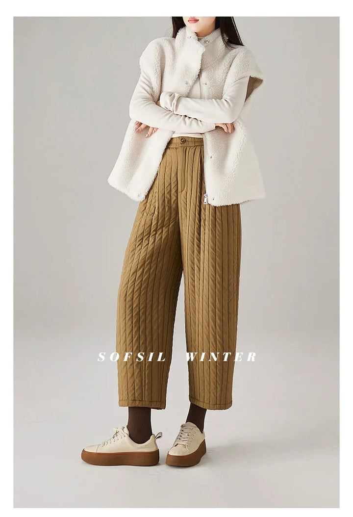 Olivia Bennet | Cotton Wide-Leg Pants for Women in Natural Color