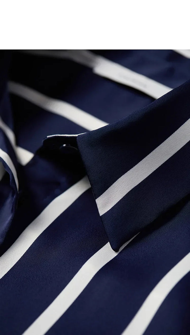 Olivia Bennet | Stripe Satin Blouse for Women