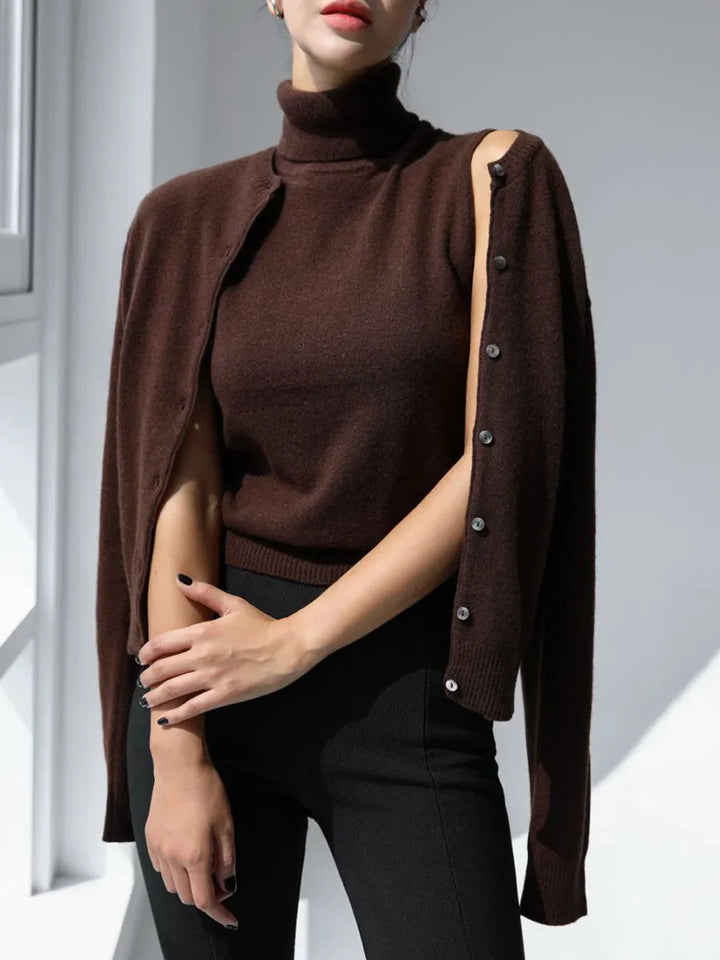Olivia Bennet | High-Neck Vest for Women in Black