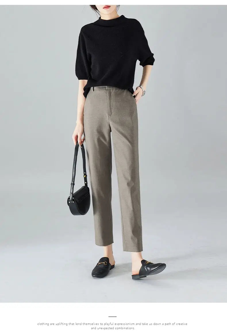Olivia Bennet | High-Waist Trousers for Women in Elegant Fit, Black
