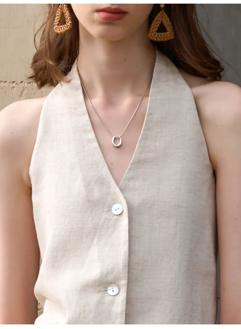 Olivia Bennet | Linen Halter Waistcoat Top