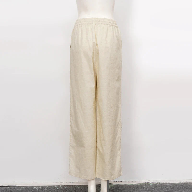 Olivia Bennet | Linen Lounge Pant for Women in Natural Fit