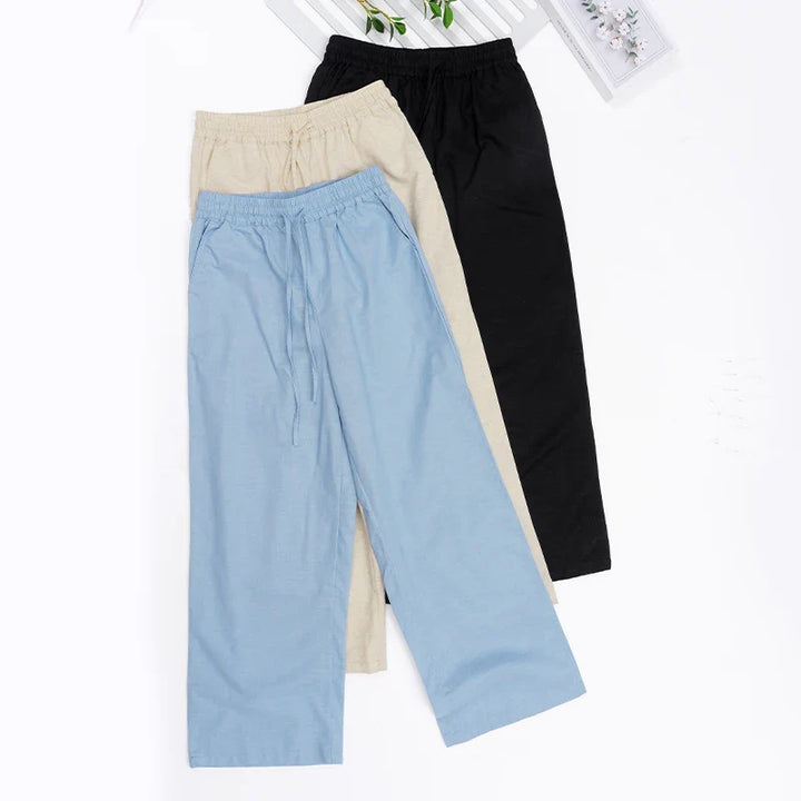 Olivia Bennet | Linen Lounge Pant for Women in Natural Fit
