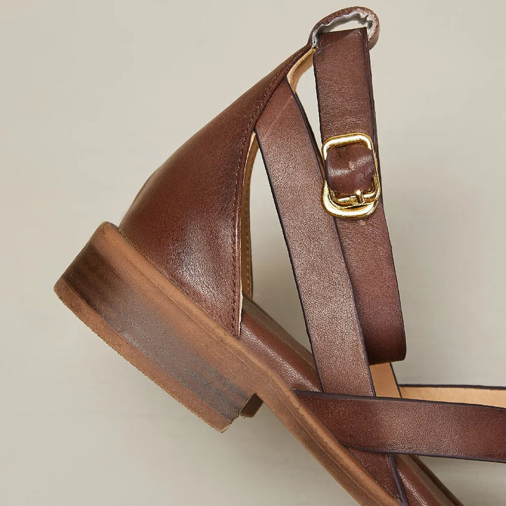 Olivia Bennet | Orthopedic Leather Sandals for Women in Brown