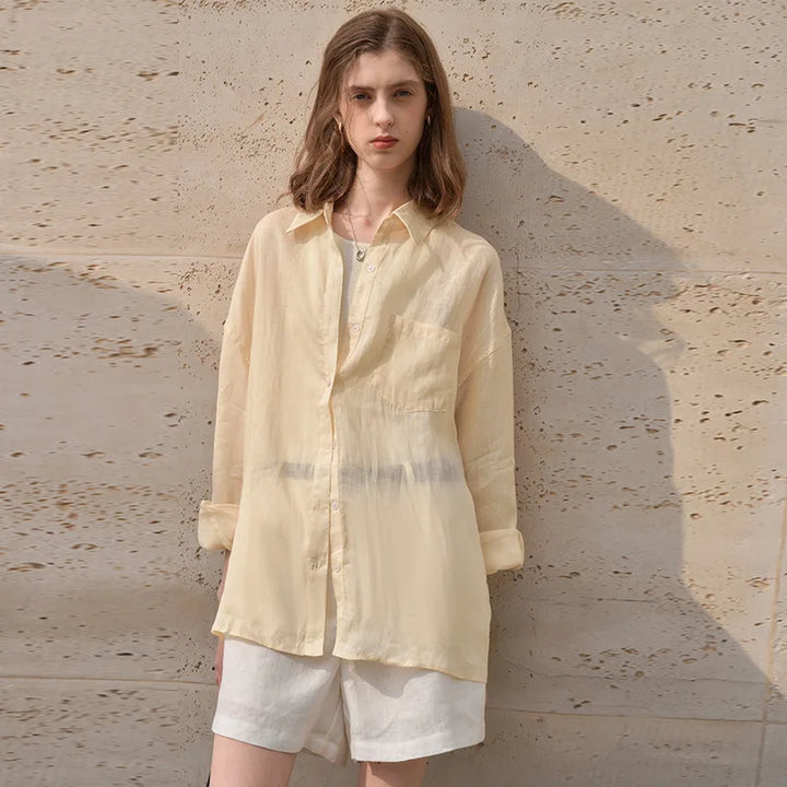 Olivia Bennet | Sheer Ramie Oversized Shirt