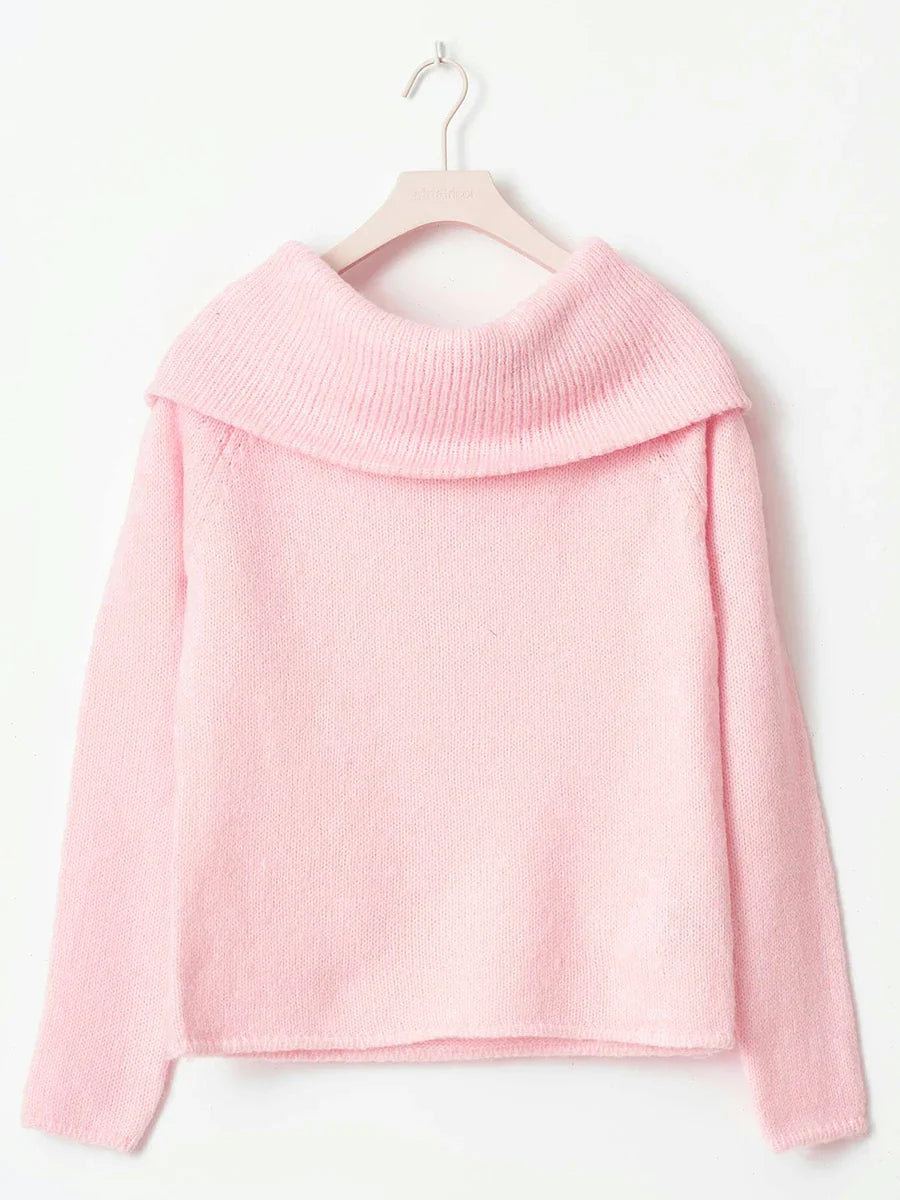 Olivia Bennet | Knit Top for Women, Natural Fiber, Regular Fit, Beige, Casual