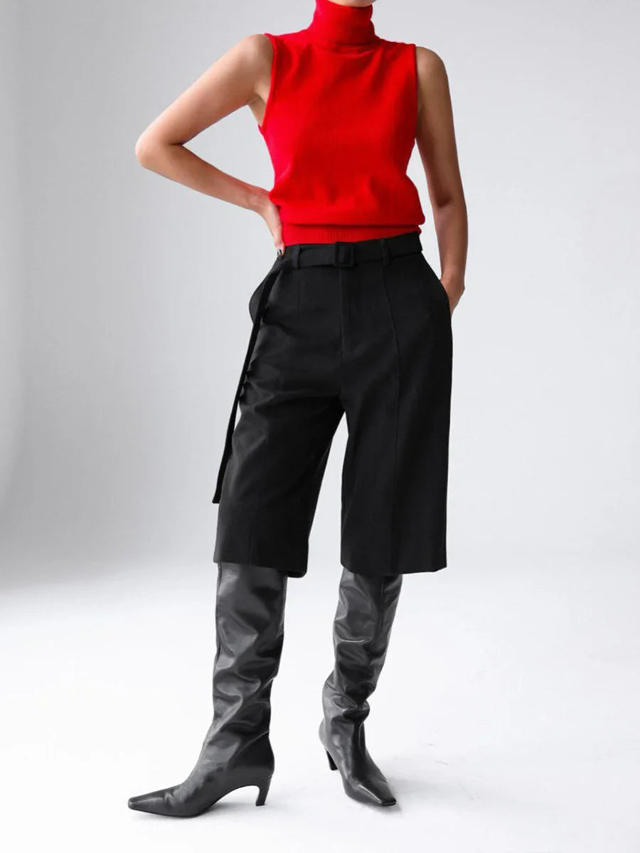 Olivia Bennet | High-Neck Vest for Women in Black
