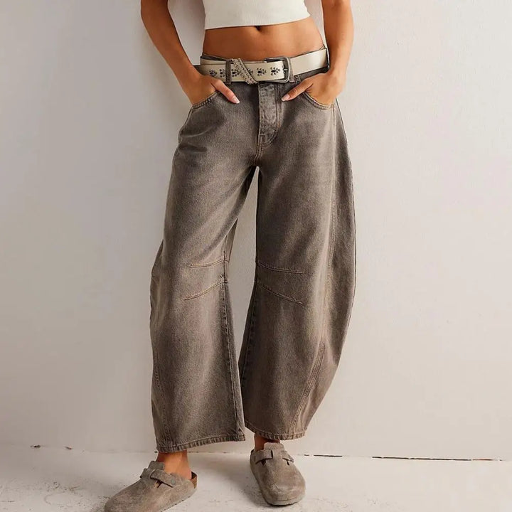 Olivia Bennet | Barrel-Leg Denim Jeans for Women