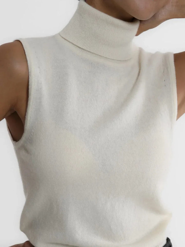 Olivia Bennet | High-Neck Vest for Women in Black