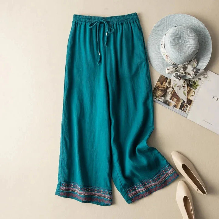 Olivia Bennet | Wide Leg Pant for Women in Natural Fabric