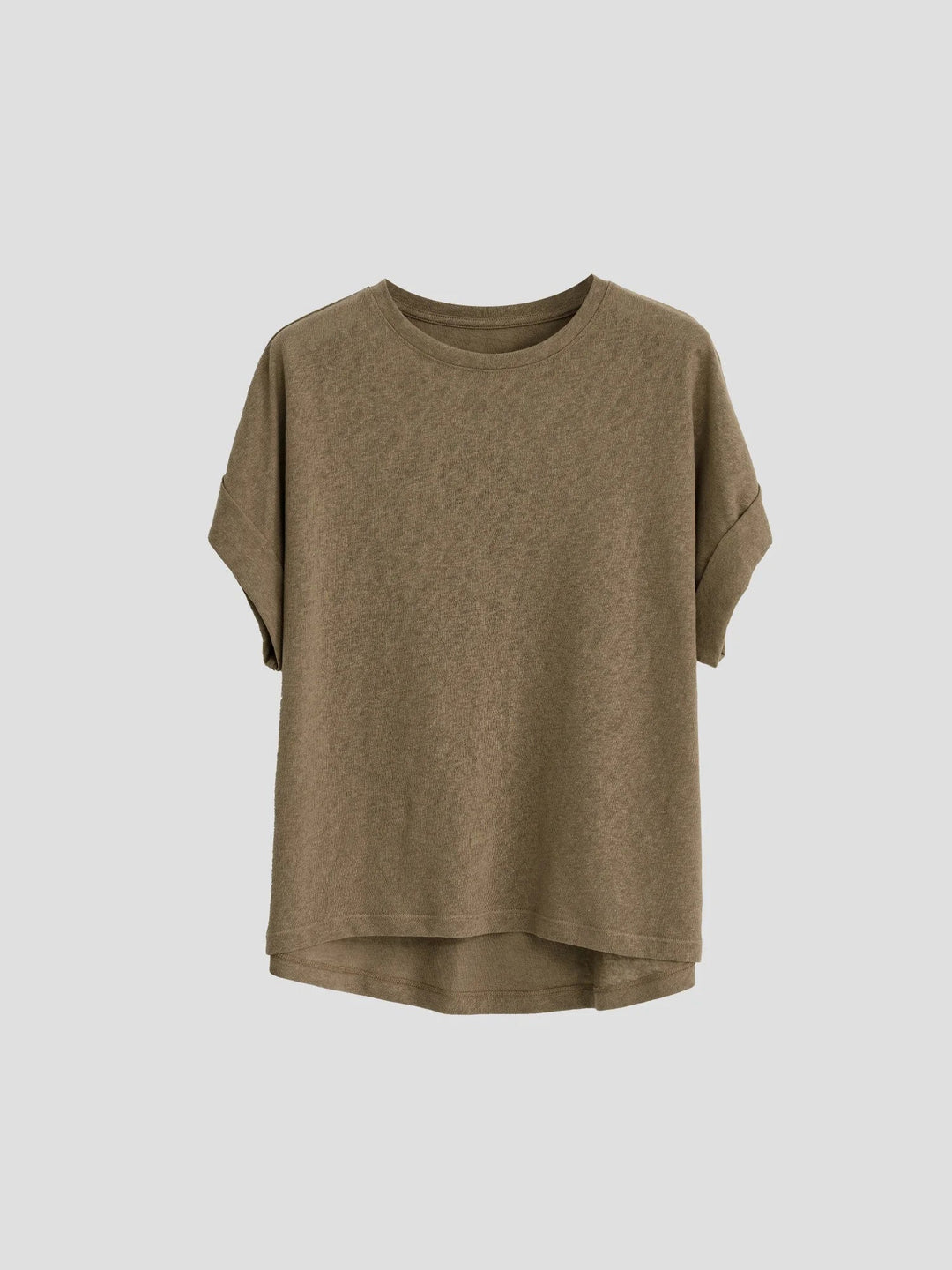 Olivia Bennet | Oversized Tee for Women in Soft Cotton with Rolled Cuff in White