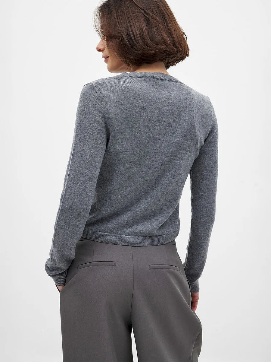 Olivia Bennet | Knit Button Cardigan for Women in Natural Color