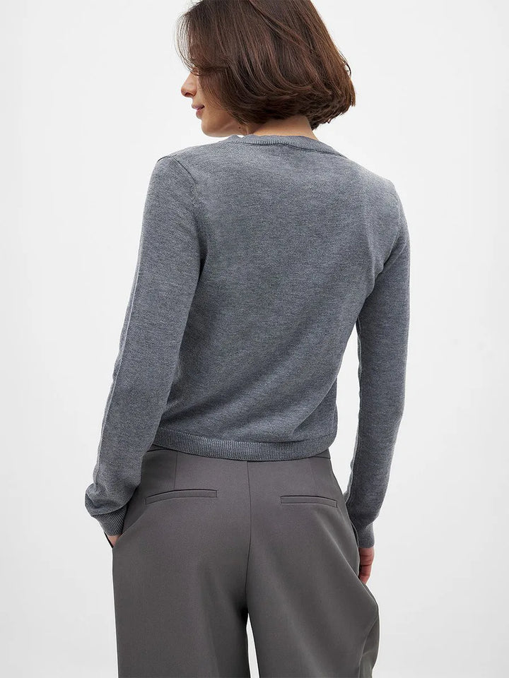 Olivia Bennet | Knit Button Cardigan for Women in Natural Color