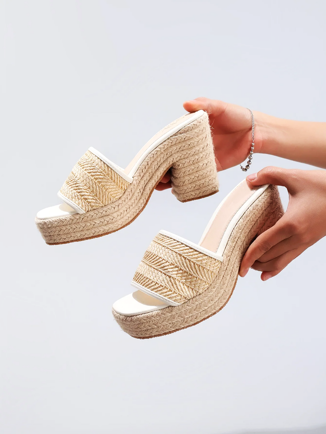 Olivia Bennet | Natural Woven Heels for Women