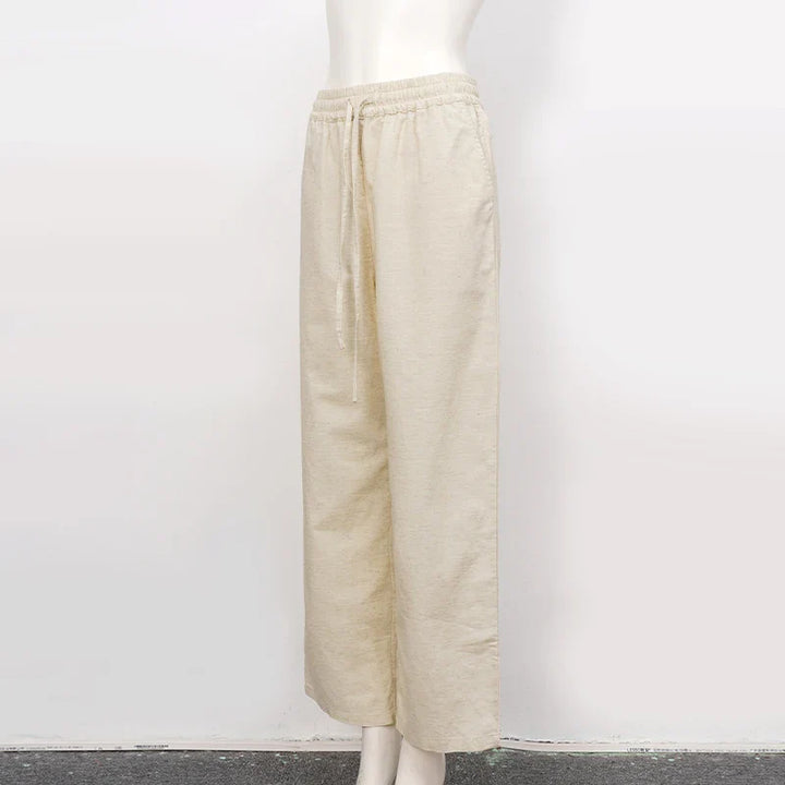Olivia Bennet | Linen Lounge Pant for Women in Natural Fit