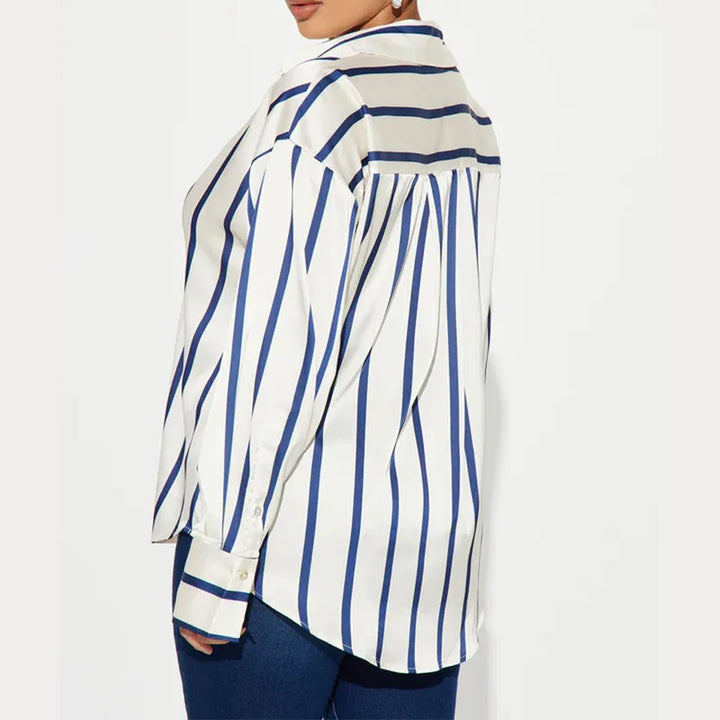 Olivia Bennet | Satin Stripe Shirt for Women