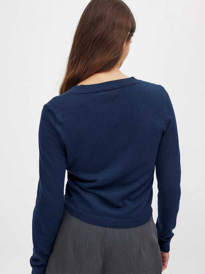 Olivia Bennet | Knit Button Cardigan for Women in Natural Color