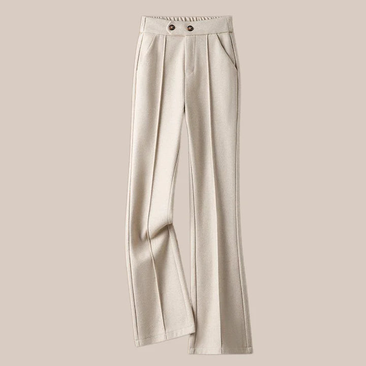Olivia Bennet | Wool-Blend Flare Trousers for Women in Black